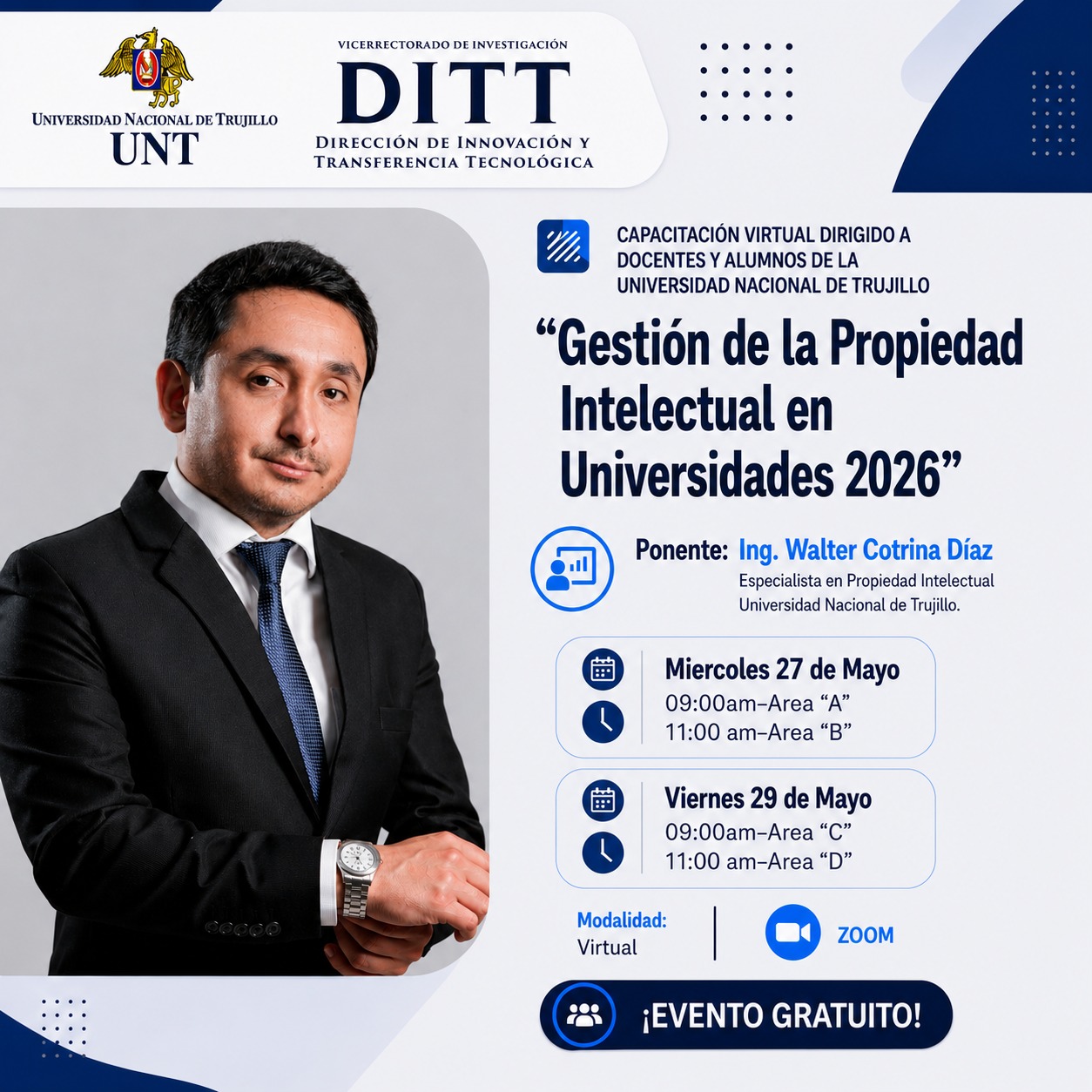 Capacitación Virtual: "Gestión de la Propiedad Intelectual en Universidades 2026"